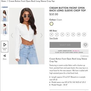 Open back crop top long sleeve